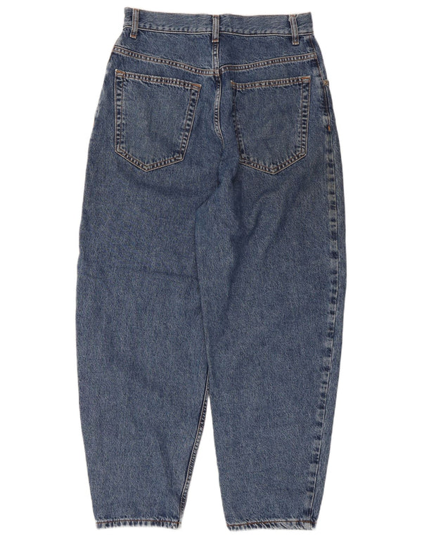 Topshop Dame Ballon Højtalje Beskæring Tapered Jeans W28 L25 Blå Bomuld