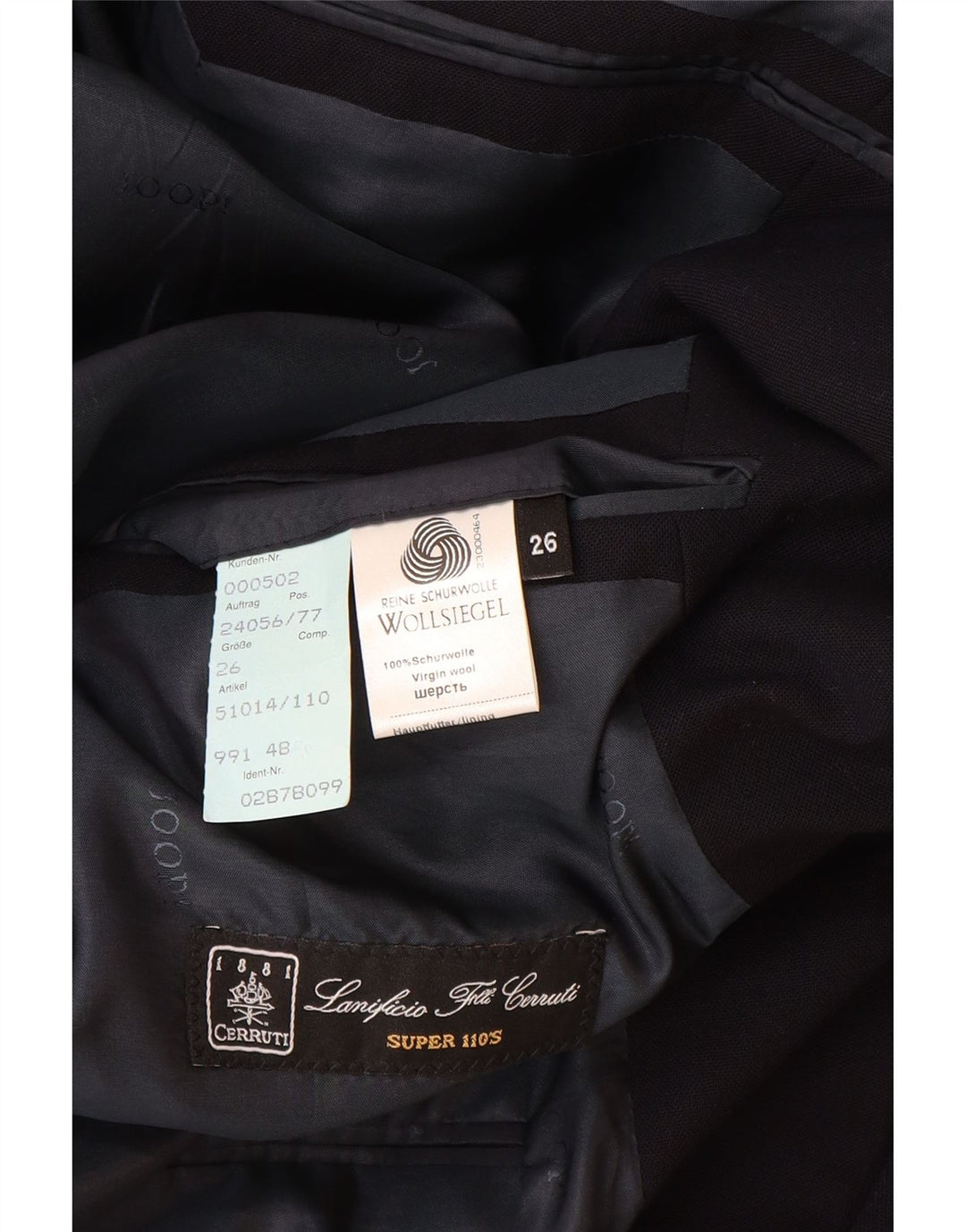 Cerruti 1881 Herren 3-Knopf-Blazerjacke UK 40 Große marineblaue Schurwolle