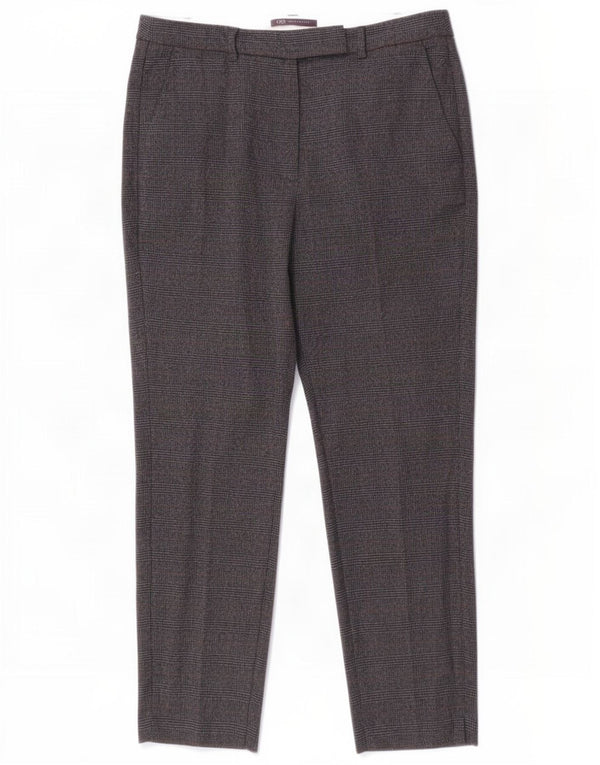 Marks & Spencer Womens Crop Suit Trousers UK 12 Medium W30 L25 Navy Blue
