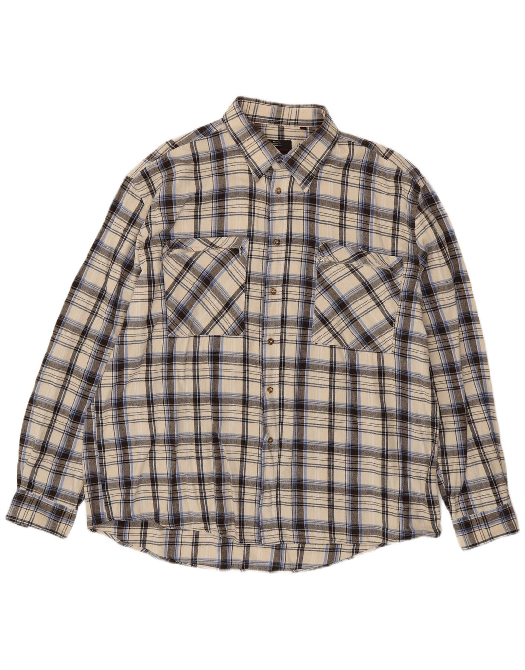 EUROPEAN PROJECT Mens Flannel Shirt 3XL Grey Check Cotton