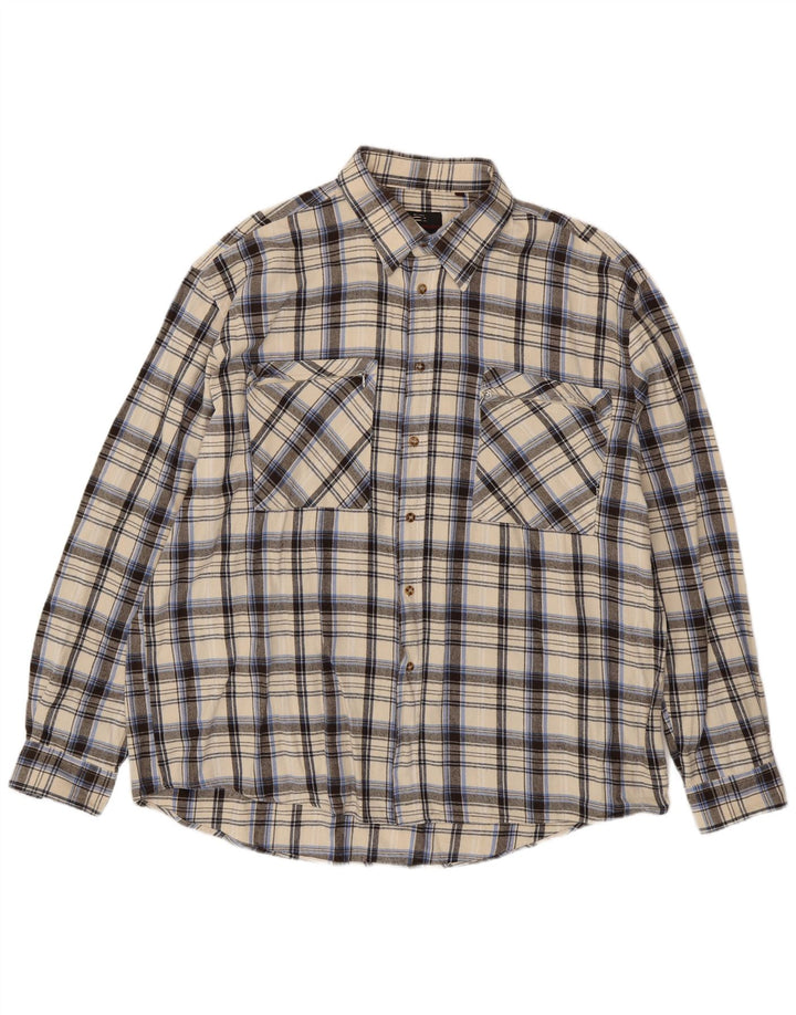 EUROPEAN PROJECT Mens Flannel Shirt 3XL Grey Check Cotton