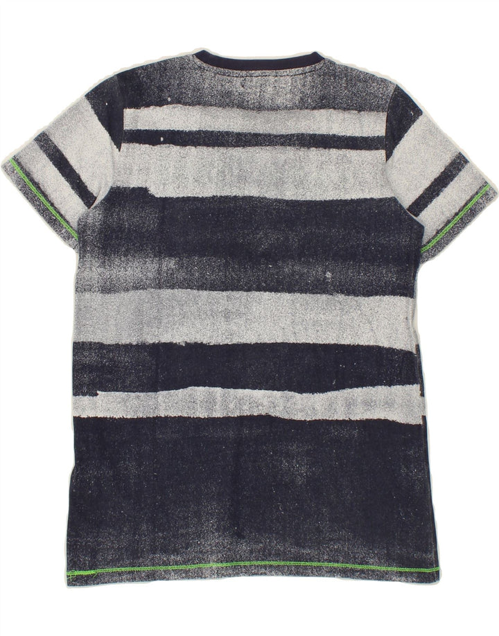GUESS Boys Graphic T-Shirt Top 9-10 Years Navy Blue Striped Polyester Vintage Guess and Second-Hand Guess from Messina Hembry 
