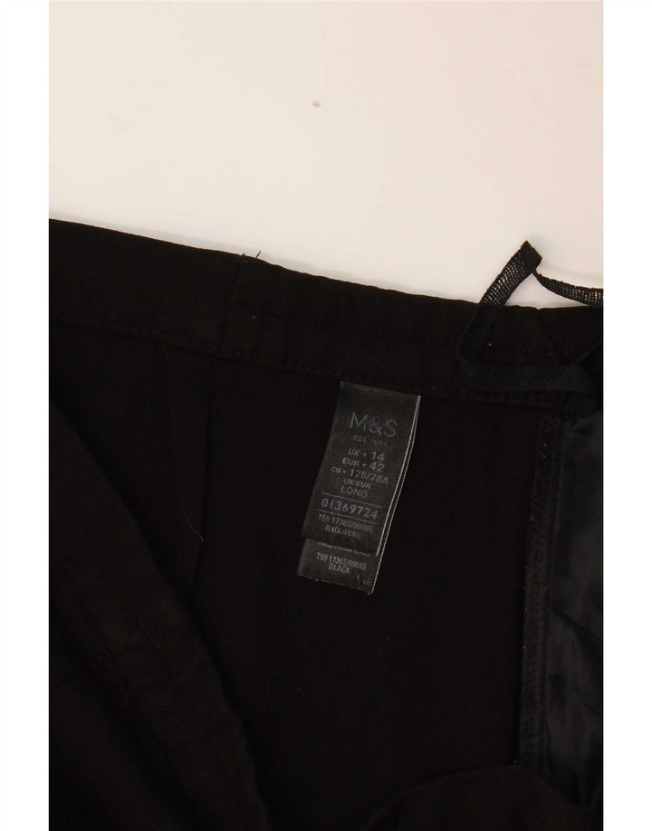 Marks & Spencer Womens Casual Trousers UK 14 Large W34 L32 Black Polyester