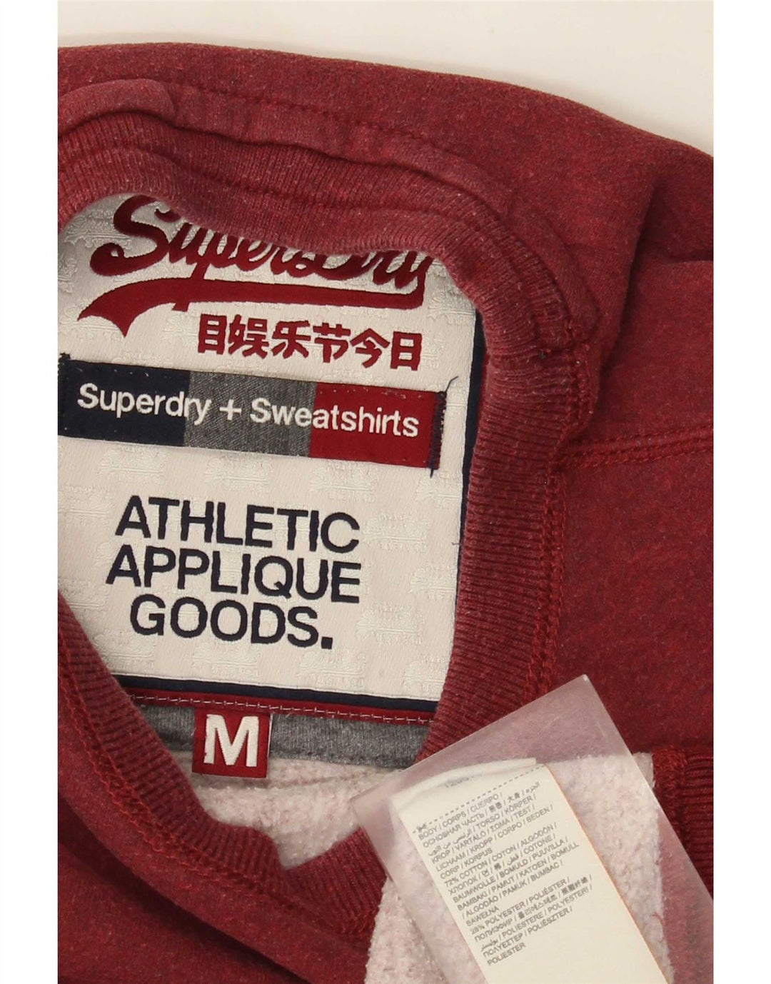 Superdry grafisk sweatshirt til mænd Medium Bourgogne bomuld