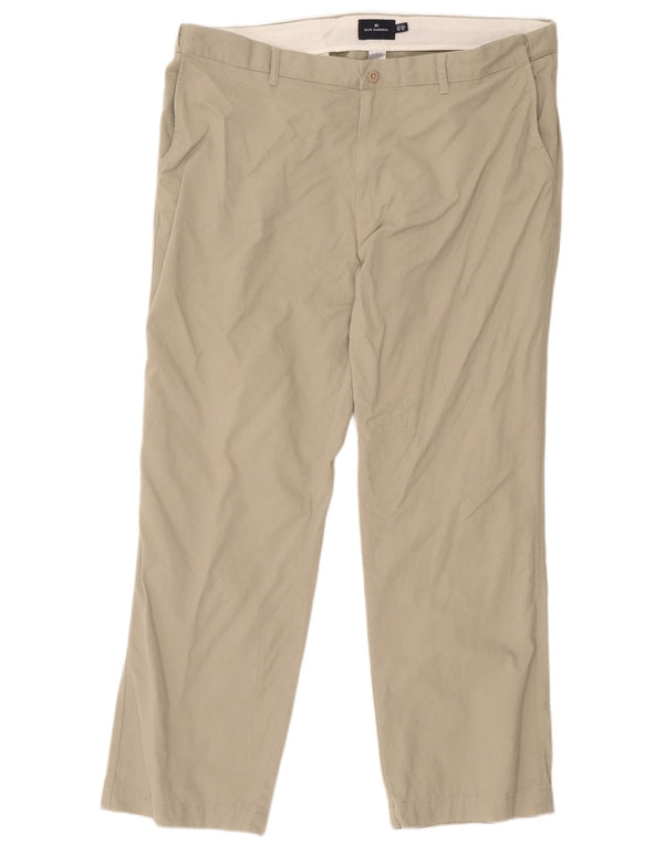 Marks & Spencer Mens Blue Harbour Straight Chino Trousers W42 L31 Khaki