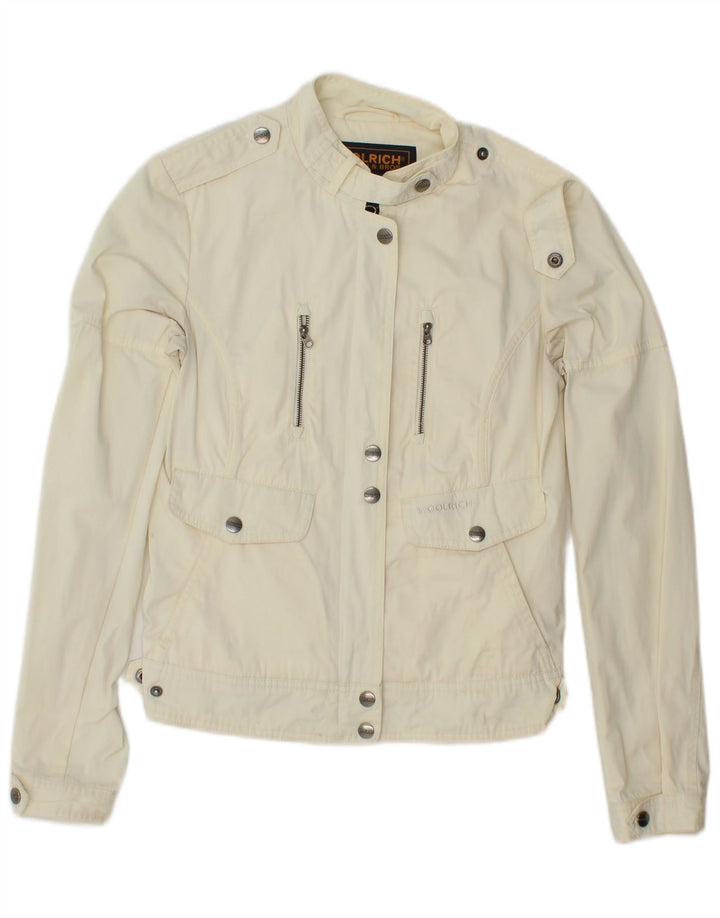 WOOLRICH Womens Utility Jacket UK 10 Small Off White Polyester