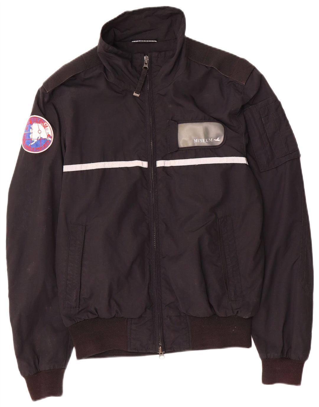 Museum Herre Military Graphic Bomber Jacket UK 38 Medium Black