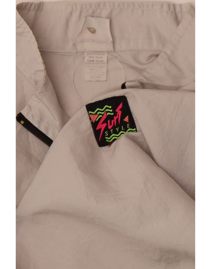 Vintage Mens Zip Neck Pullover Tracksuit Top One Size Grey Polyester
