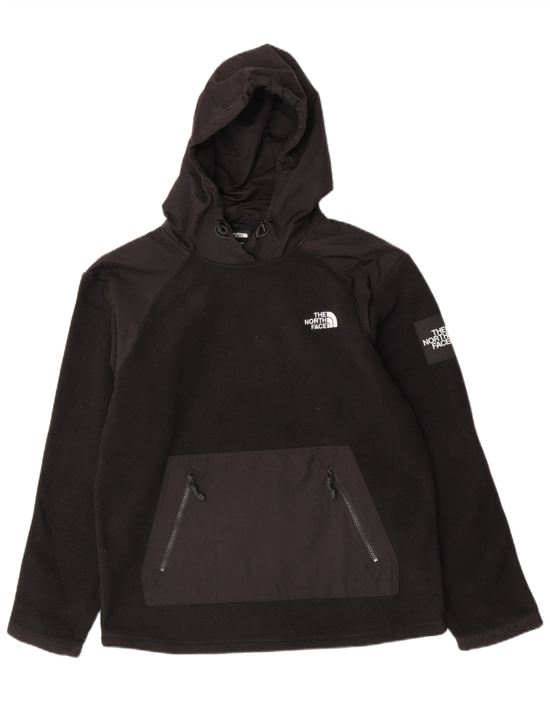 The North Face Mens Hooded Fleece Jumper Medium Black Polyester
