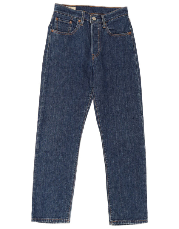 Levi's Womens 501 Straight Jeans W24 L26 Blue Cotton