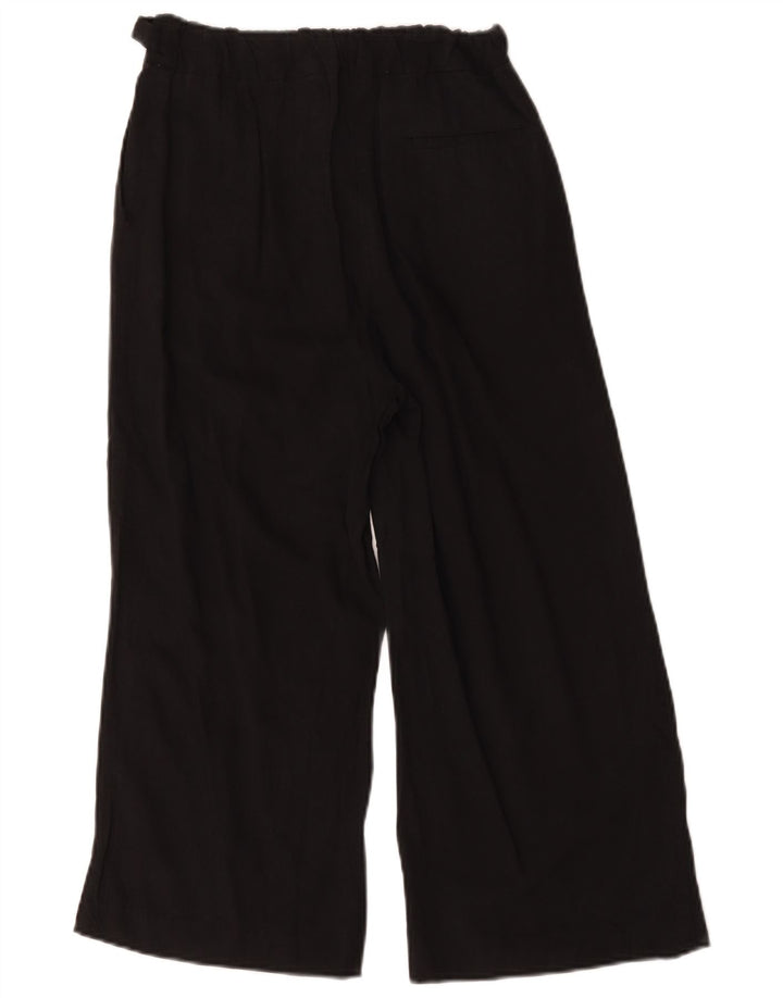Oasis Womens Wide Leg Cropped Trousers W26 L21 Black