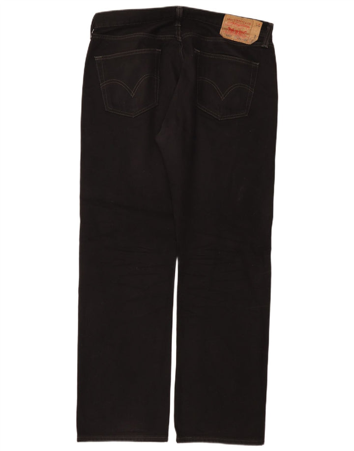 Levi's Mens 501 Straight Jeans W36 L32 Black Cotton