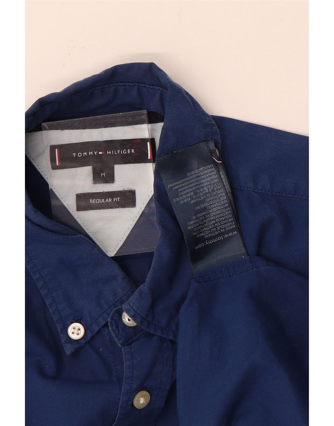 Cămașă pentru bărbați Tommy Hilfiger, de culoare normală, din bumbac albastru mediu