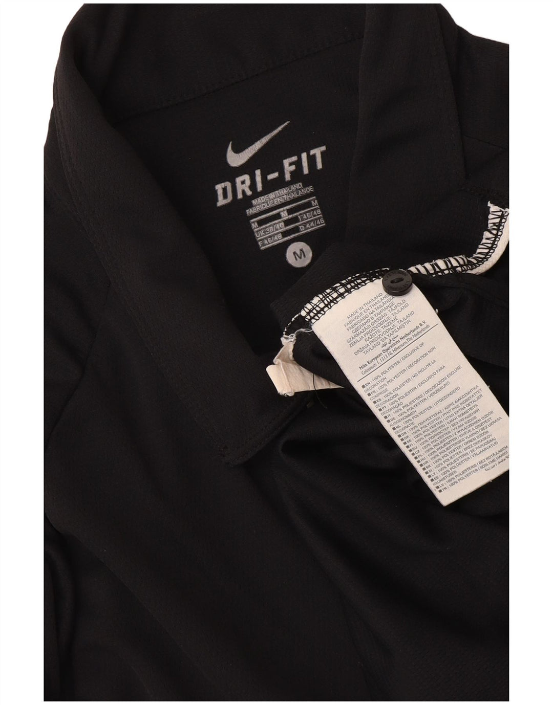 Nike Mens Dri Fit Polo Shirt UK 38/40 Medium Black Colourblock Polyester