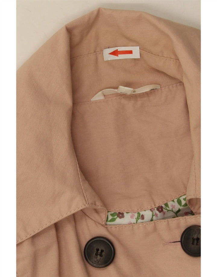 Marks & Spencer Womens Trench Coat UK 10 Small Pink Cotton