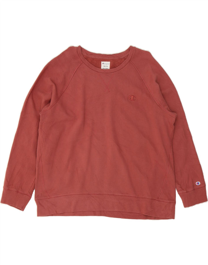 CHAMPION Womens Oversized Sweatshirt Jumper UK 20 2XL Maroon Cotton Vintage Champion and Second-Hand Champion from Messina Hembry 
