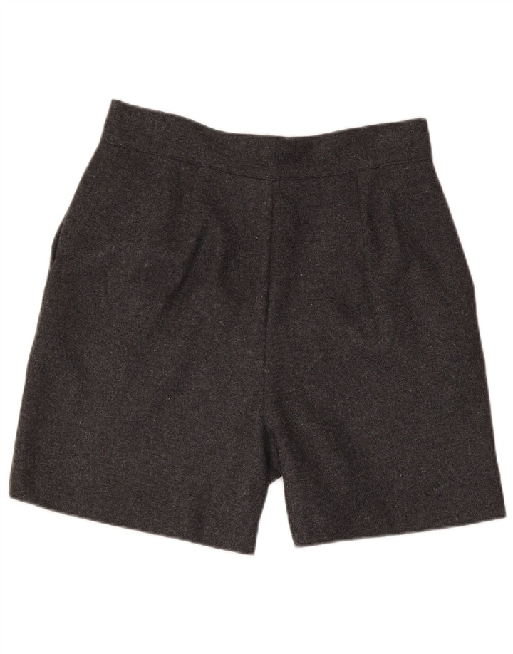 Pantalones cortos casuales vintage para mujer grandes W30 poliéster gris