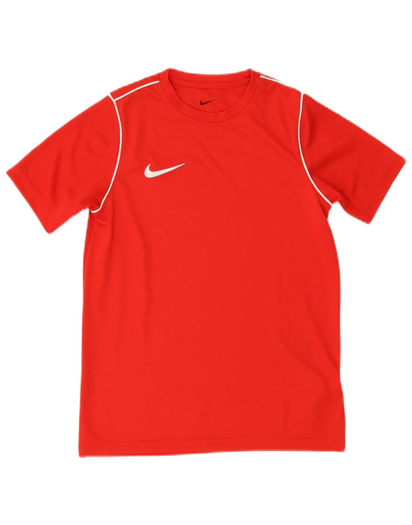 Nike Boys Dri Fit T-Shirt Top 10-11 Years Medium Red Polyester