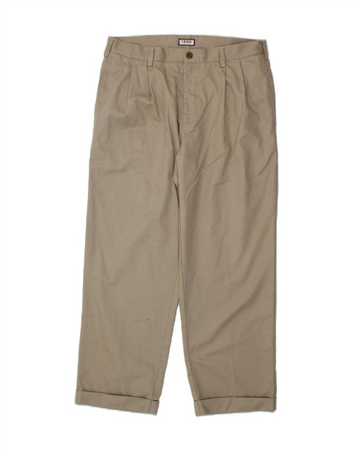 IZOD Mens Pegged Chino Trousers W36 L30  Beige Cotton Vintage Izod and Second-Hand Izod from Messina Hembry 