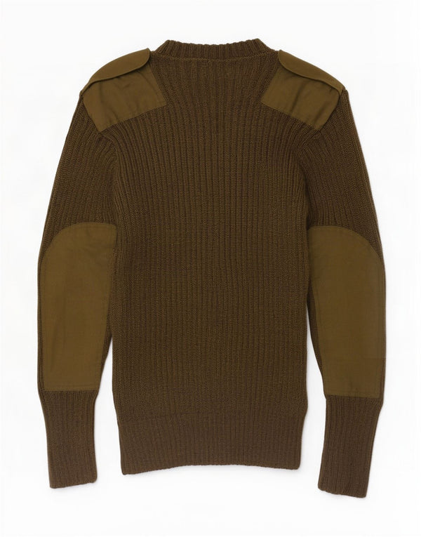 Maglione maglione girocollo militare vintage da uomo XS color kaki