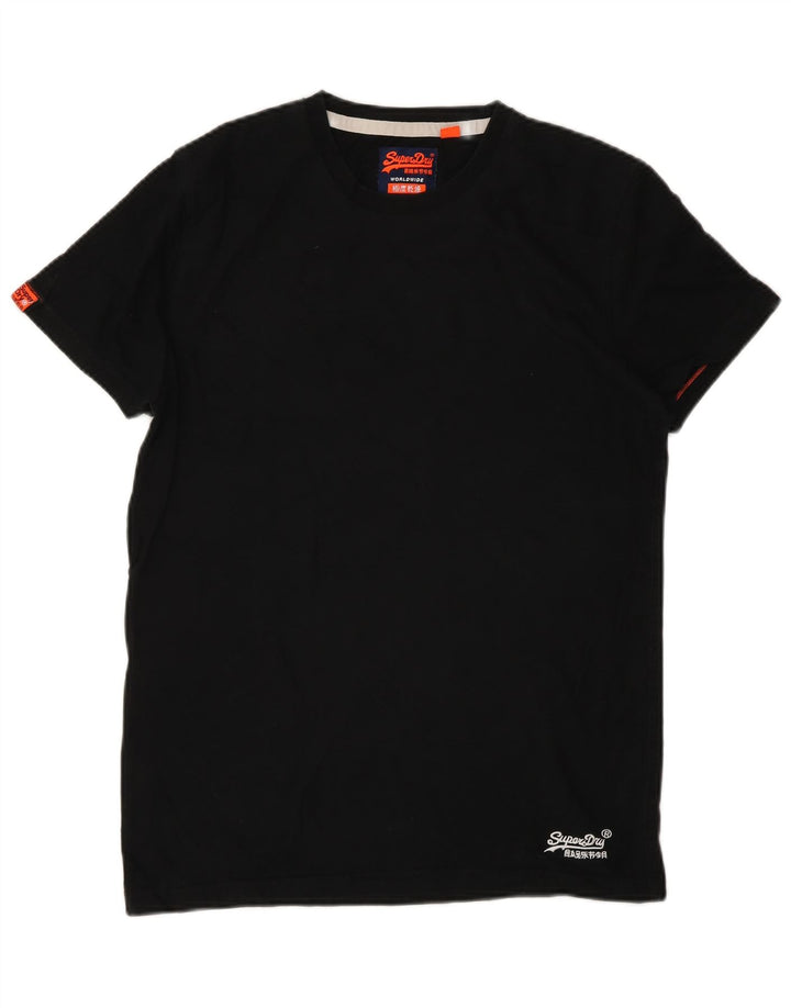 Superdry Herren T-Shirt Top Small aus schwarzer Baumwolle