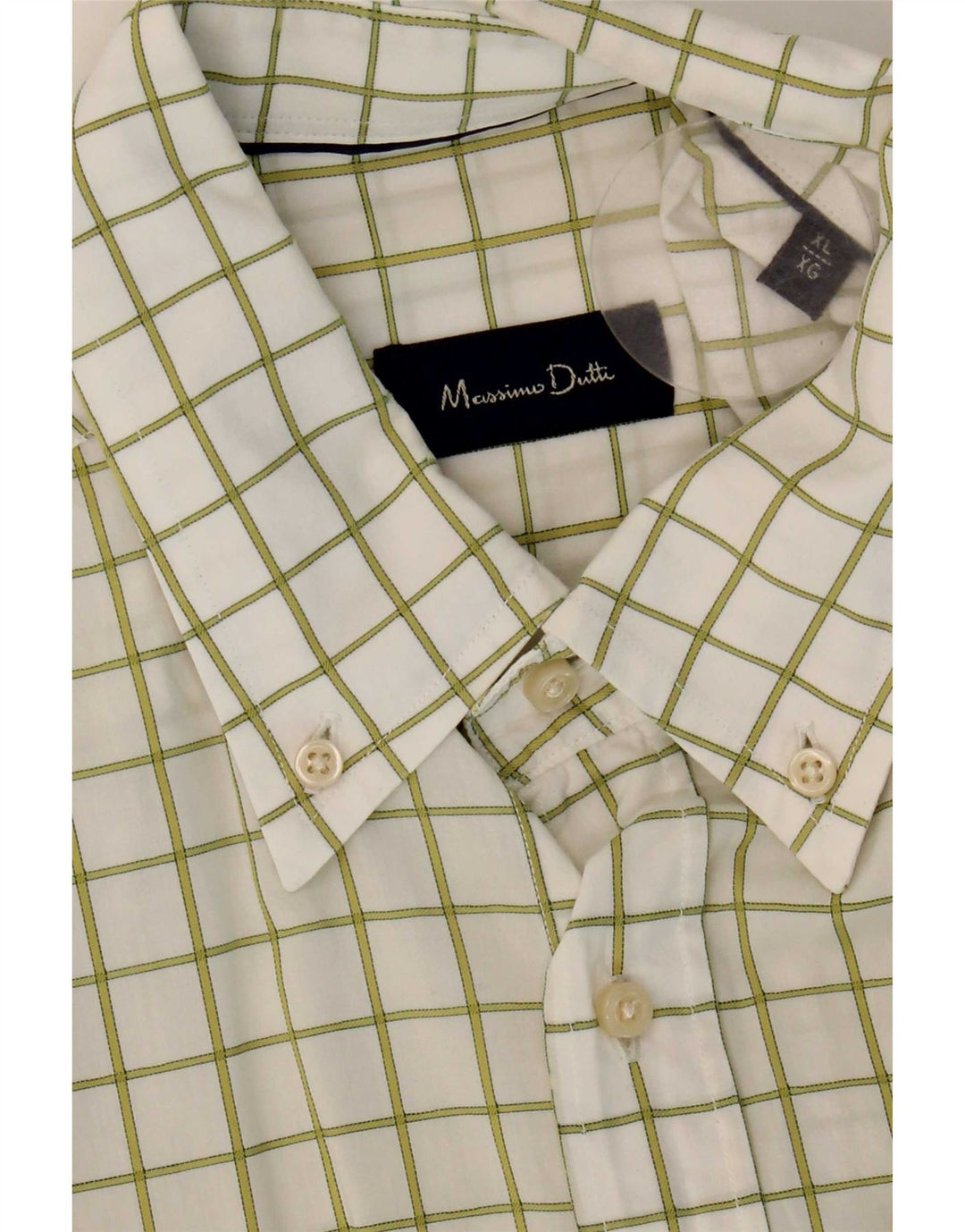 Ανδρικό πουκάμισο Massimo Dutti XL White Check