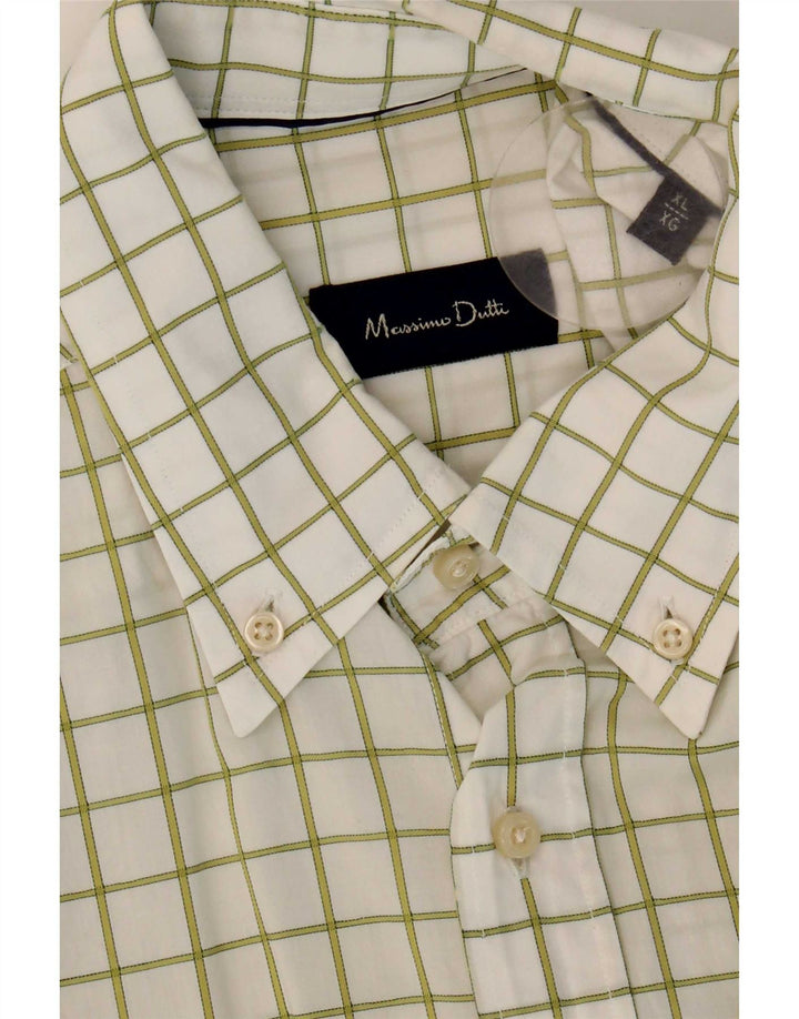 Ανδρικό πουκάμισο Massimo Dutti XL White Check