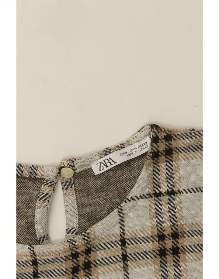 Zara Womens Shift Dress UK 12 Medium Grey Check