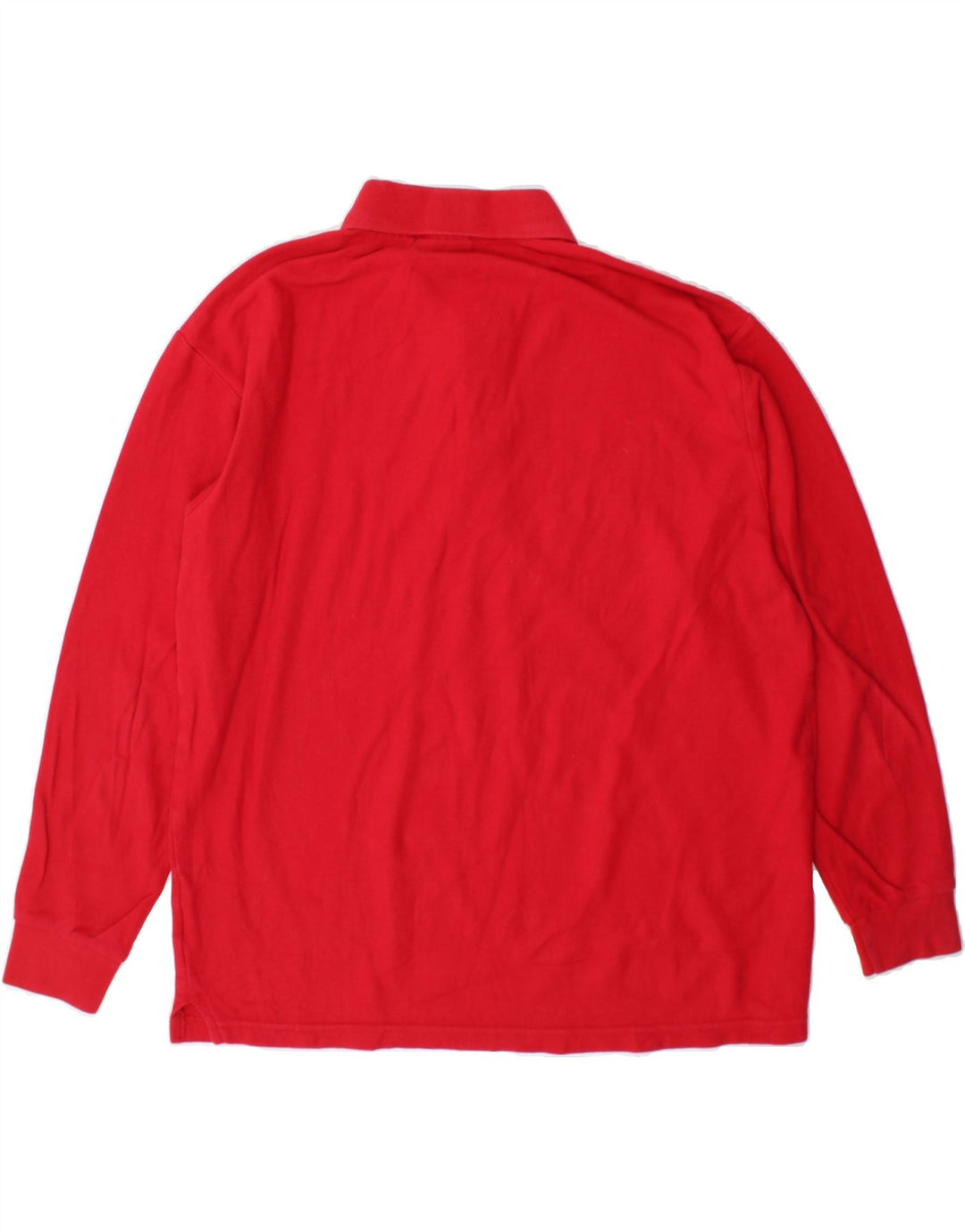 FILA Mens Long Sleeve Polo Shirt Medium Red Cotton Vintage Fila and Second-Hand Fila from Messina Hembry 