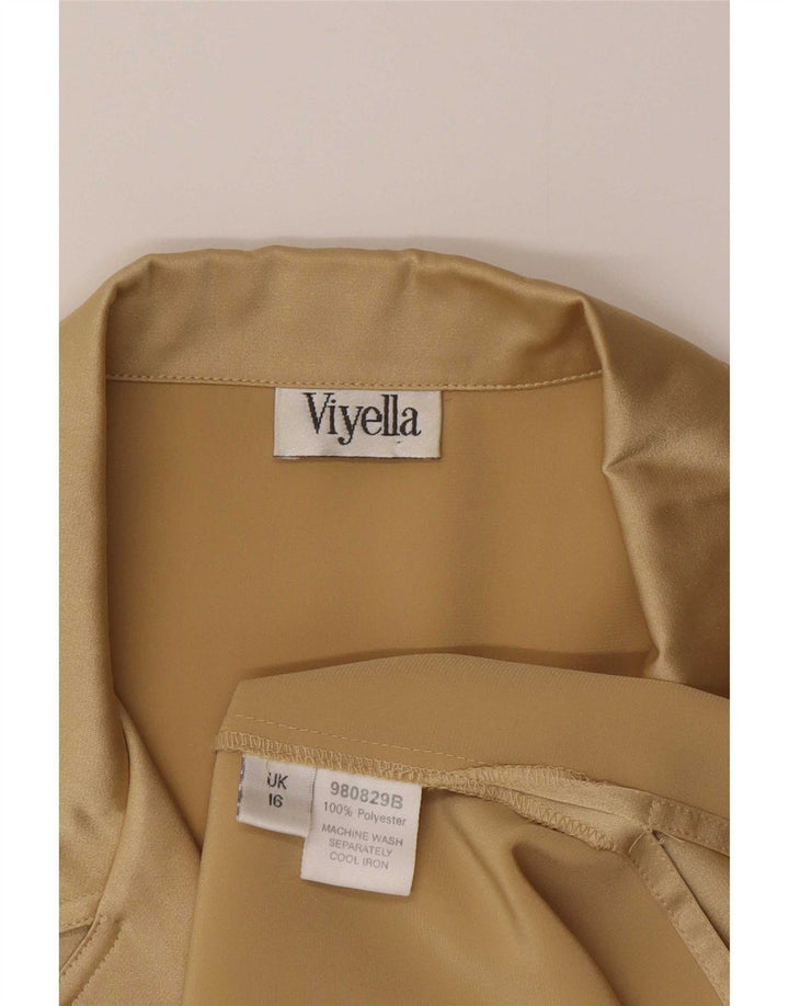 Viyella Chemise Chemisier Femme UK 16 Grand Doré Polyester