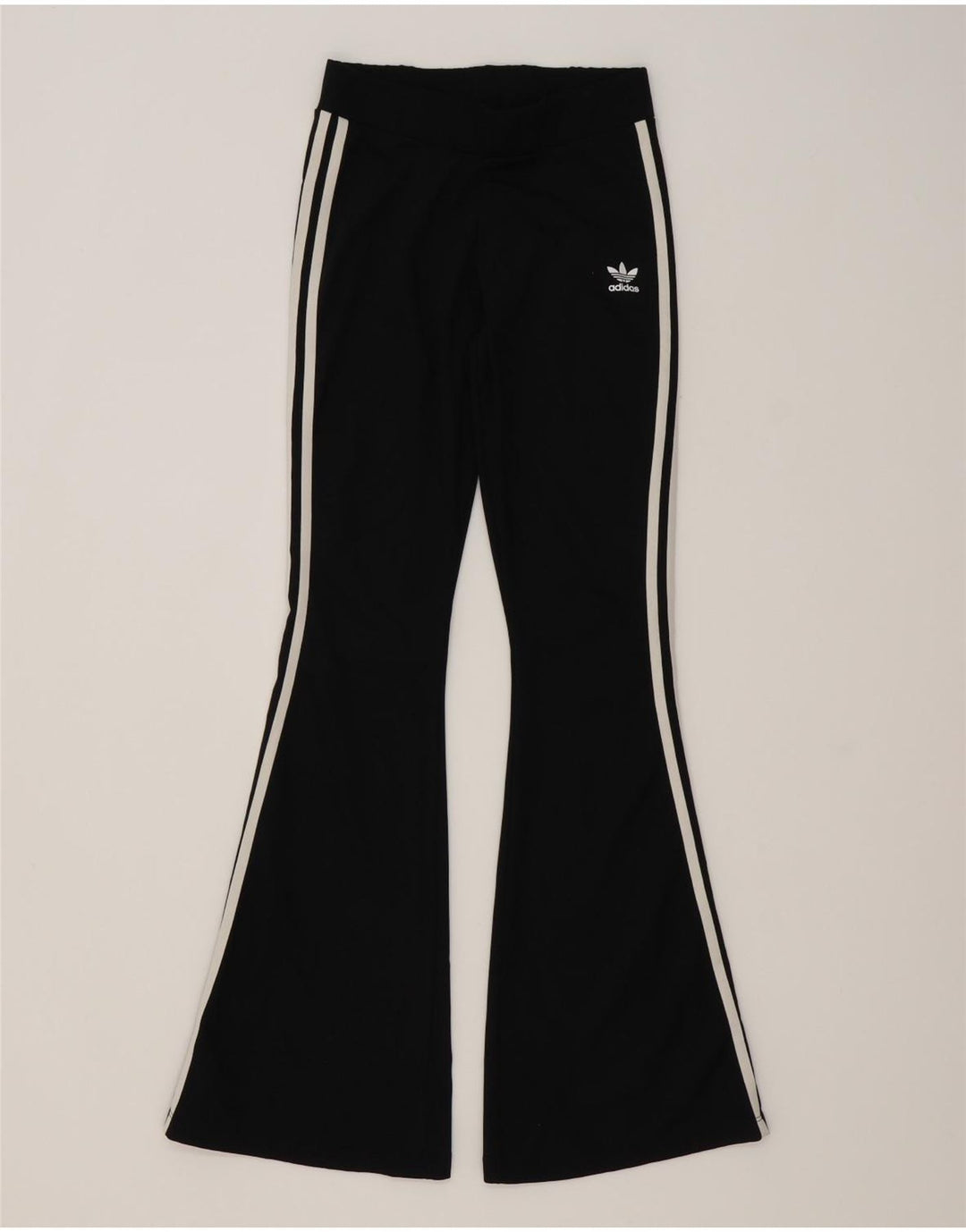Adidas Pantalon de survêtement évasé pour femme UK 12 Medium Noir Polyester