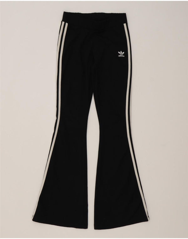 Женские спортивные брюки-клеш Adidas UK 12, средний черный полиэстер