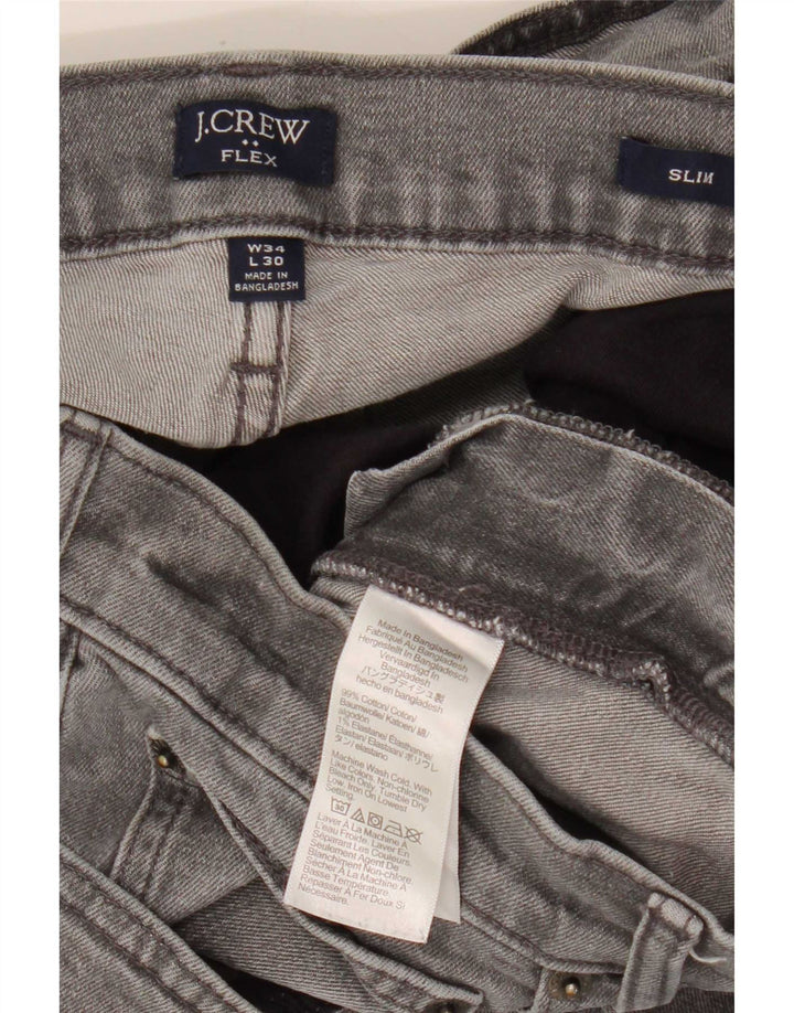 J. Crew Womens Flex Slim Jeans W34 L30 Grey Cotton