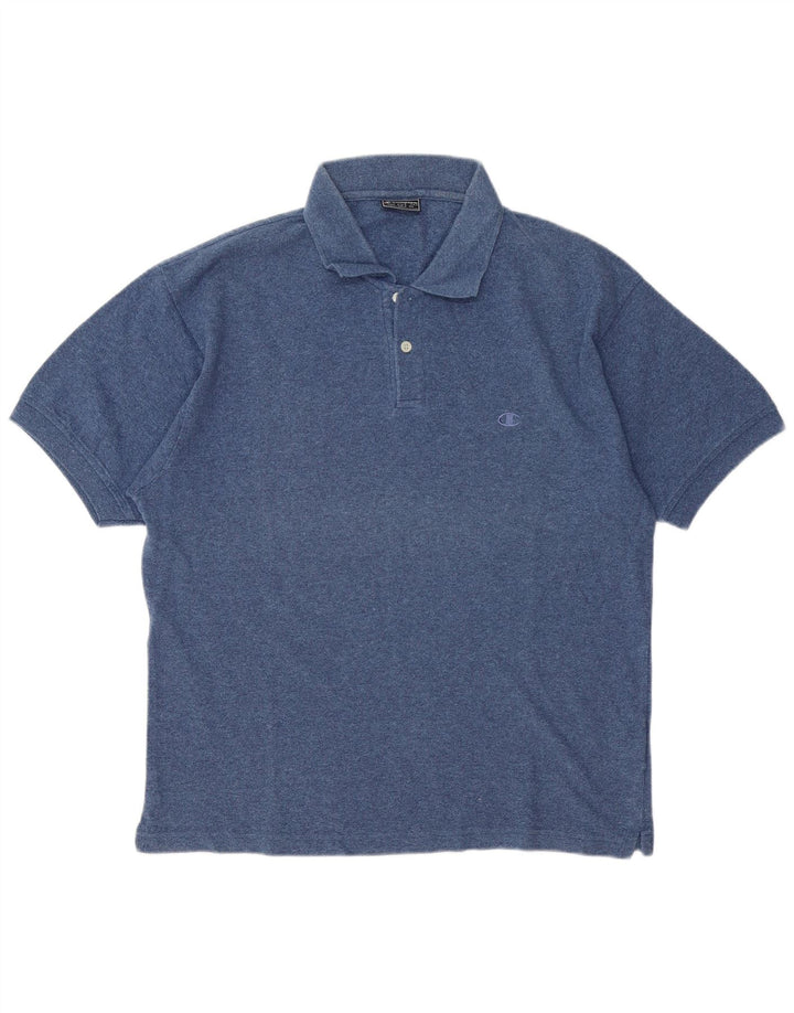 Champion Mens Polo Shirt Large Navy Blue Cotton