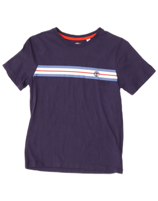 Timberland Boys T-Shirt Top 11-12 år XS Marineblå Colourblock Bomuld