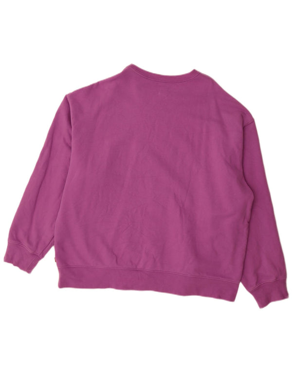 Levi's Womens Relaxed Fit Sweatshirt Jumper UK 18 XL Lilla bomuld