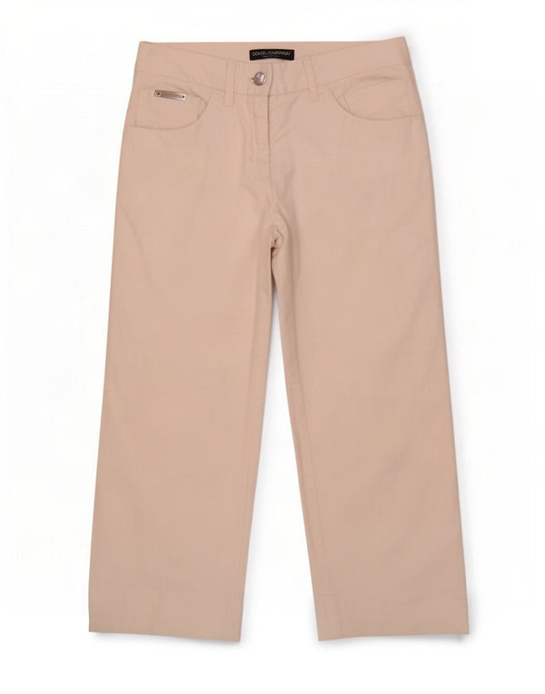 Dolce & Gabbana Damen Caprihose IT 38 XS W26 L22 Weiße Baumwolle