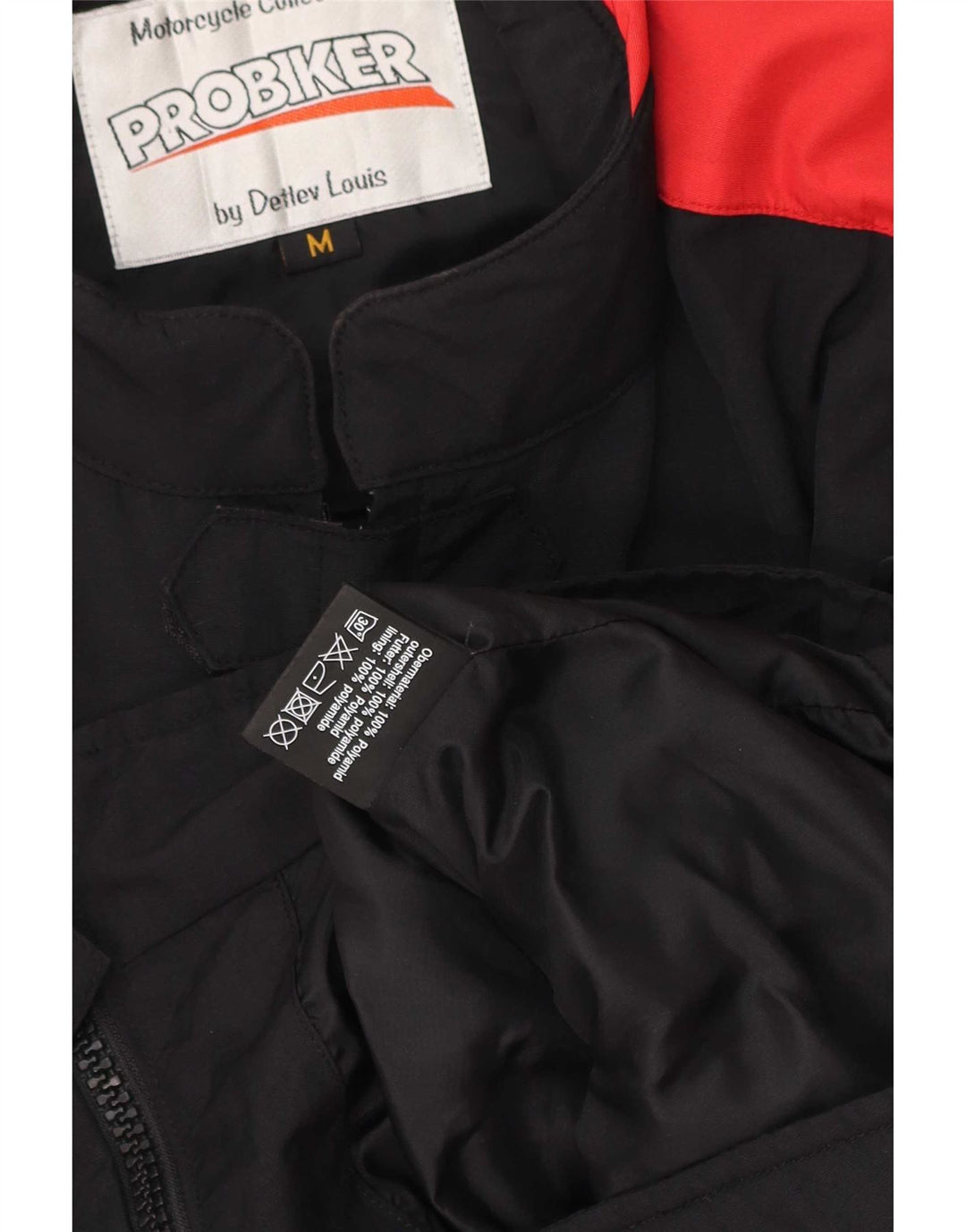 Probiker Mens Motorcycle Racer Jacket UK 38 Medium Black Colourblock