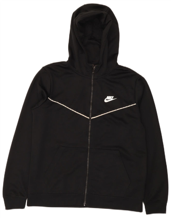 Nike Boys Zip Hoodie Sweater 13-14 Years XL Black Polyester