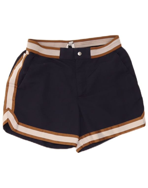 Reiss Womens Che Chino Shorts Small W27 Navy Blue Colourblock Polyamide
