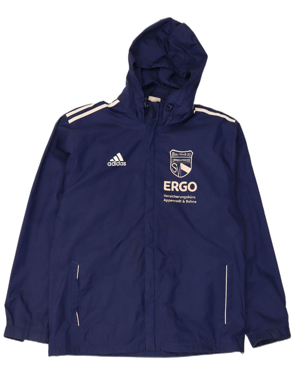 Adidas - Chaqueta impermeable con capucha para hombre, talla XL, poliamida, color azul marino