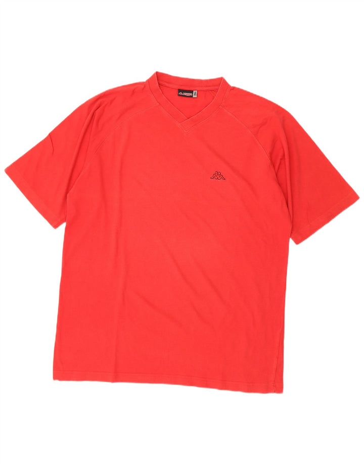 Kappa Mens T-Shirt Top 2XL Red Cotton