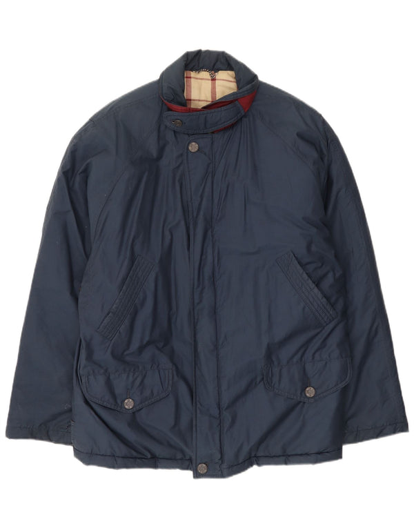 St Michael Chaqueta cortavientos holgada para hombre UK 38 Medium Azul marino Algodón