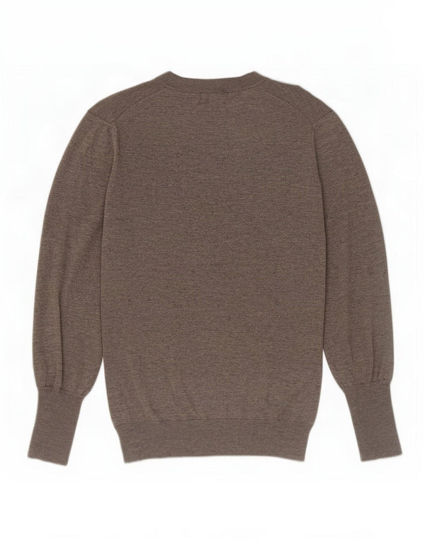 Vintage mujer barco cuello jumper suéter Reino Unido 14 grande gris moteado cachemira