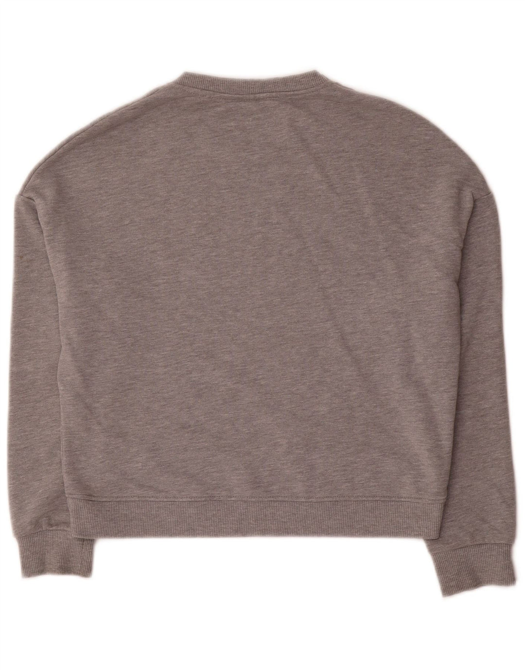 Pyrex Womens Oversized Crop Graphic Sweatshirt Jumper UK 10 Small Grey