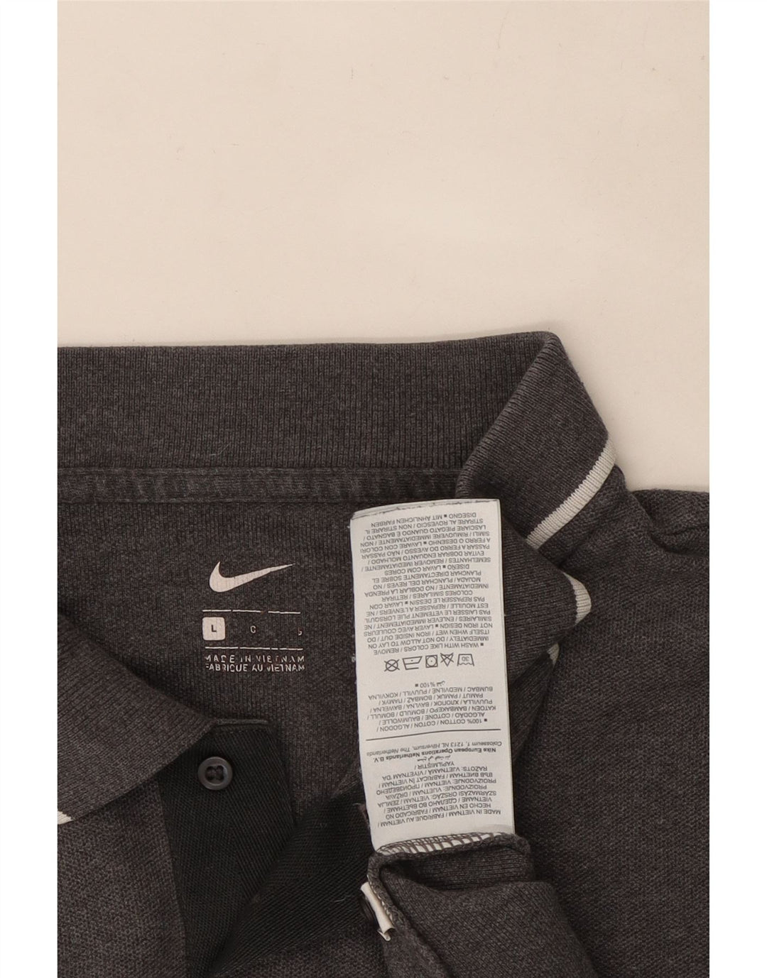 Nike Polo Shirt til mænd, stor grå bomuld