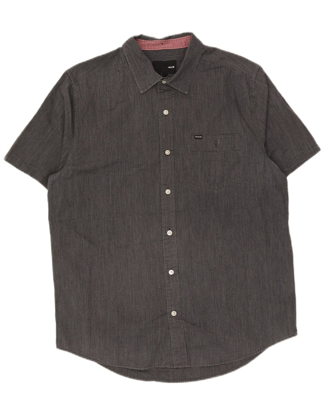 Camicia a maniche corte da uomo Hurley Large in cotone grigio