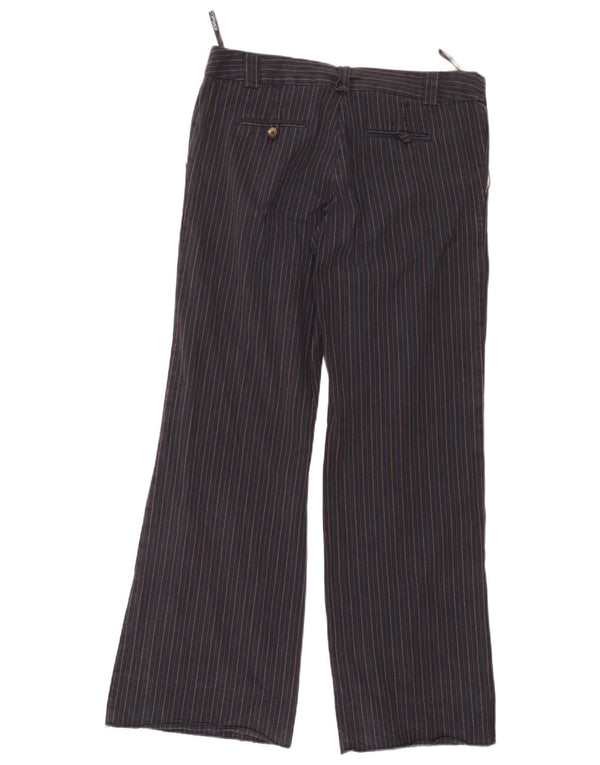 Topshop Pantalones de traje de pierna ancha para mujer UK 14 Large W34 L30 Azul marino a rayas