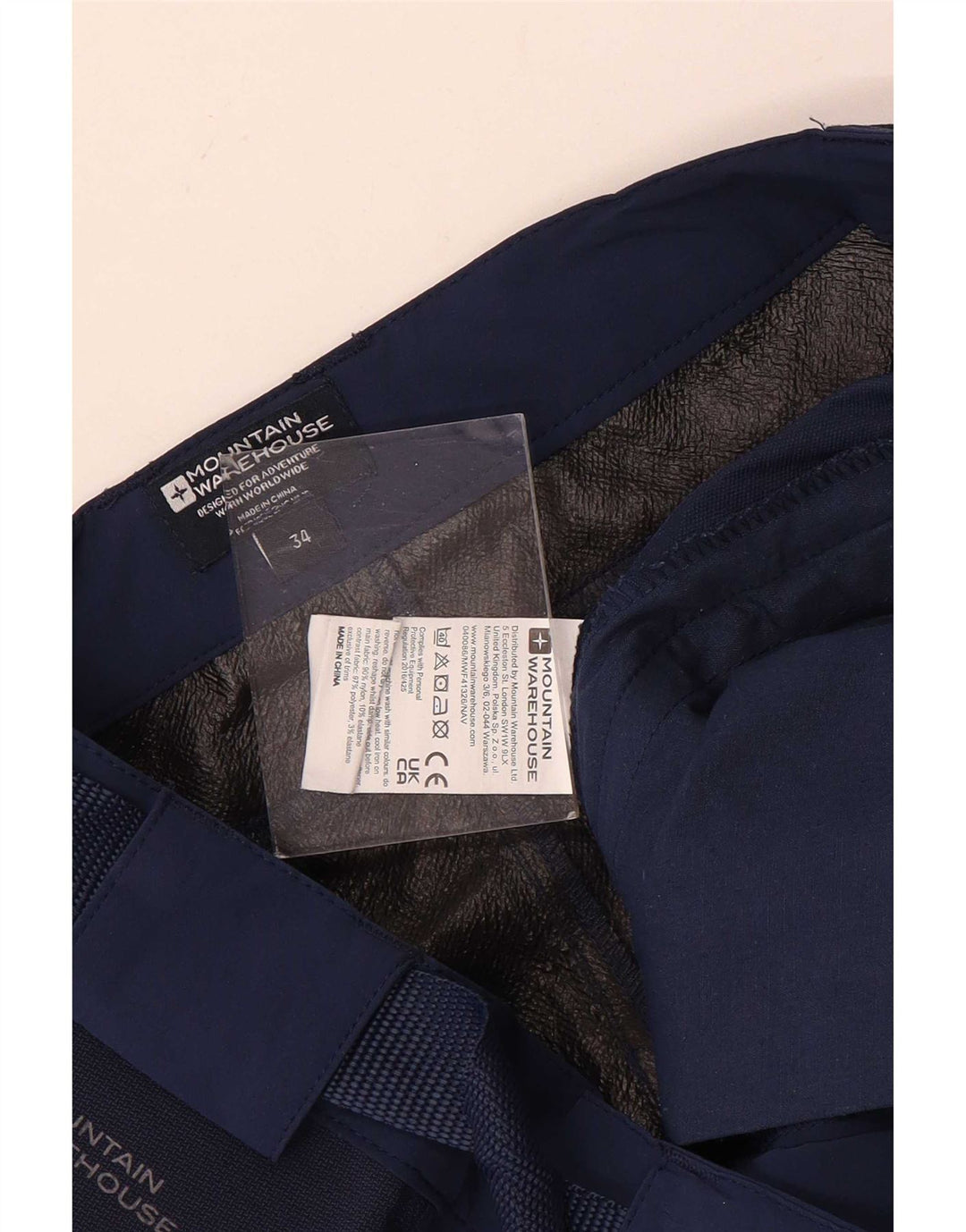 Mountain Warehouse Mens Cargo Shorts W34 Grande Poliéster Azul Marinho