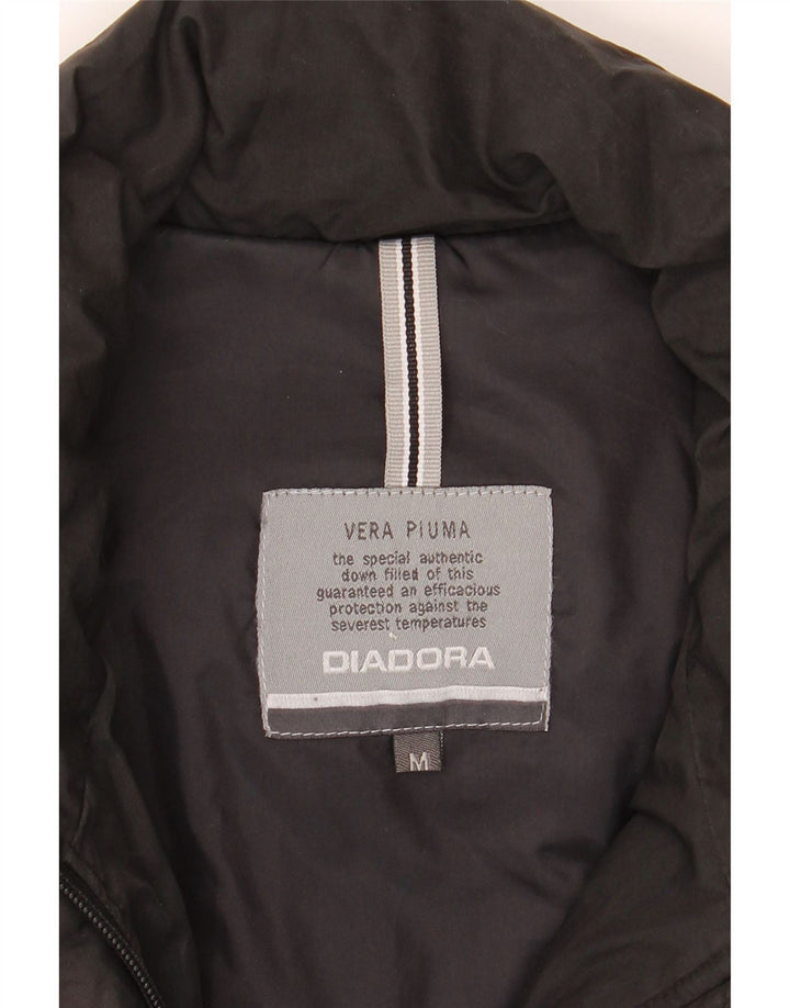 DIADORA Womens Padded Jacket UK 14 Medium Black Polyester Vintage Diadora and Second-Hand Diadora from Messina Hembry 